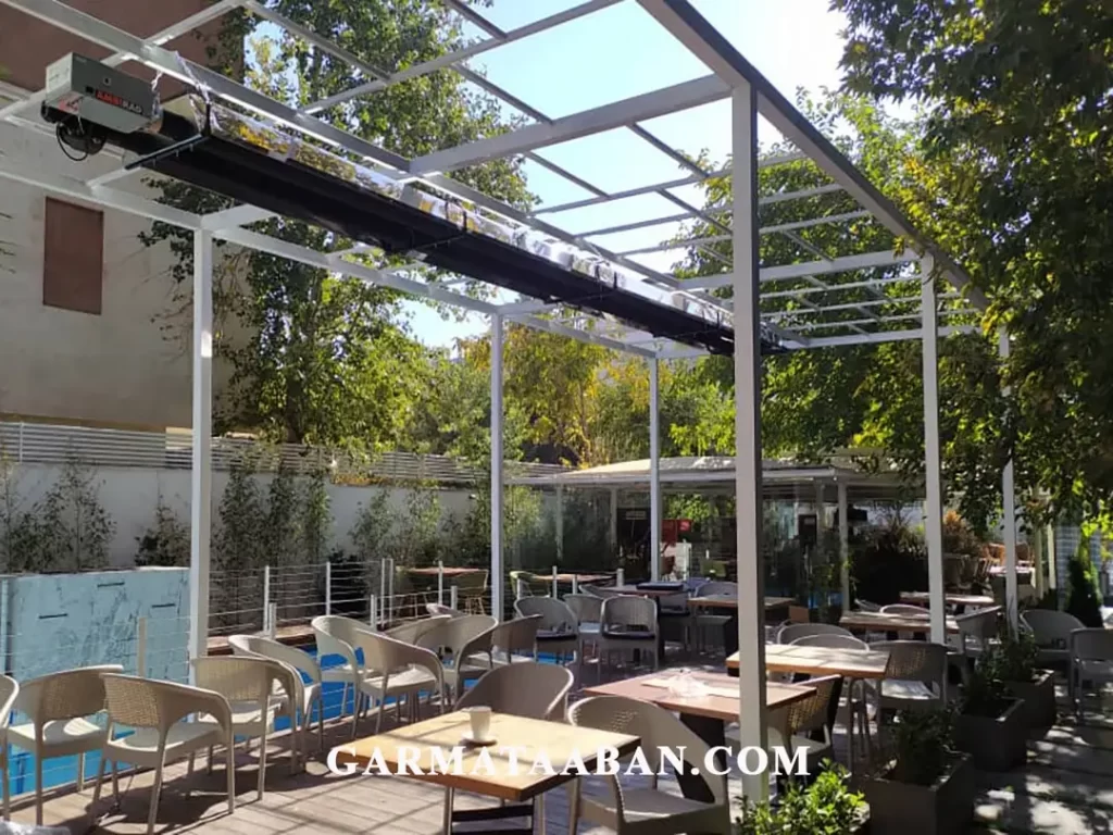 نصب گرماتاب در فضای باز رستوران